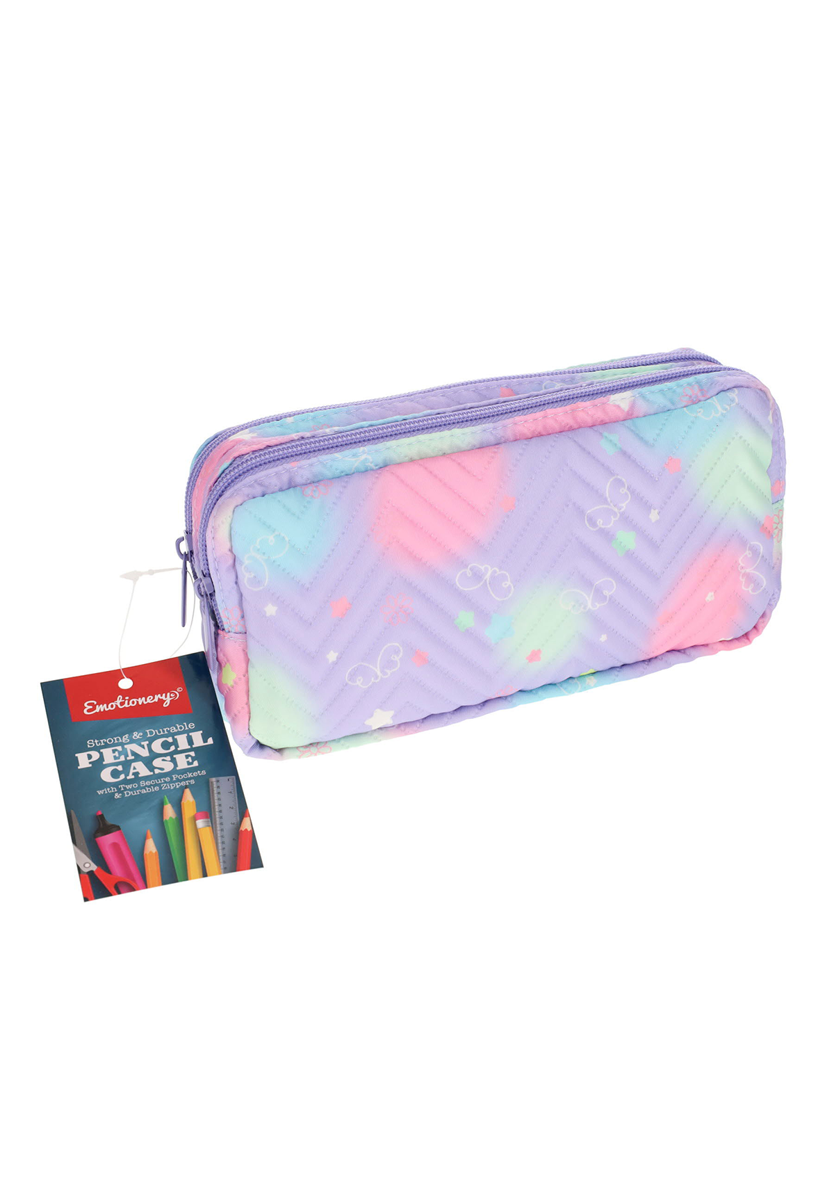 2 Pocket Pencil Case - Pastel Pattern