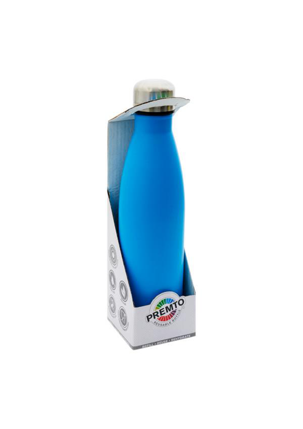 500ml Stainless Steel Water Bottle - Printer Blue