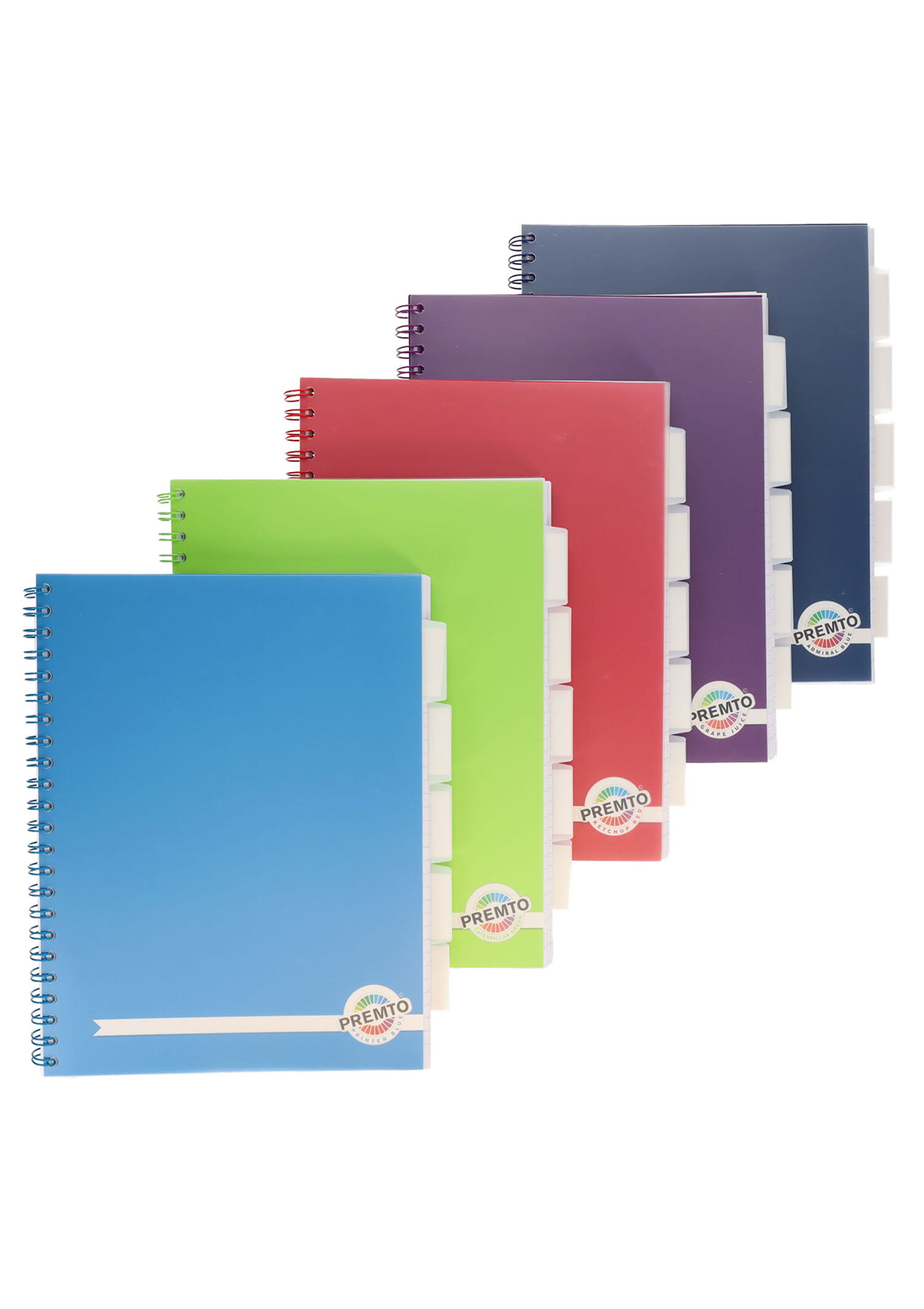 A4 250pg PP Cover 5 Subject Project Book - Asst