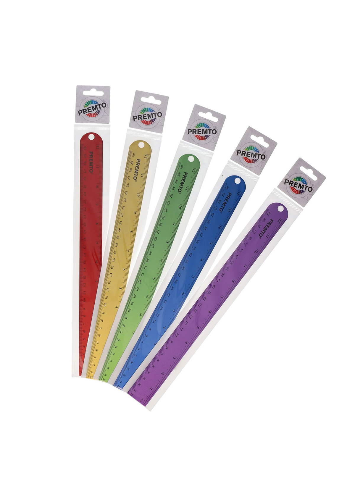 Premto 30Cm Deadlength Aluminium Ruler - 5 Asst