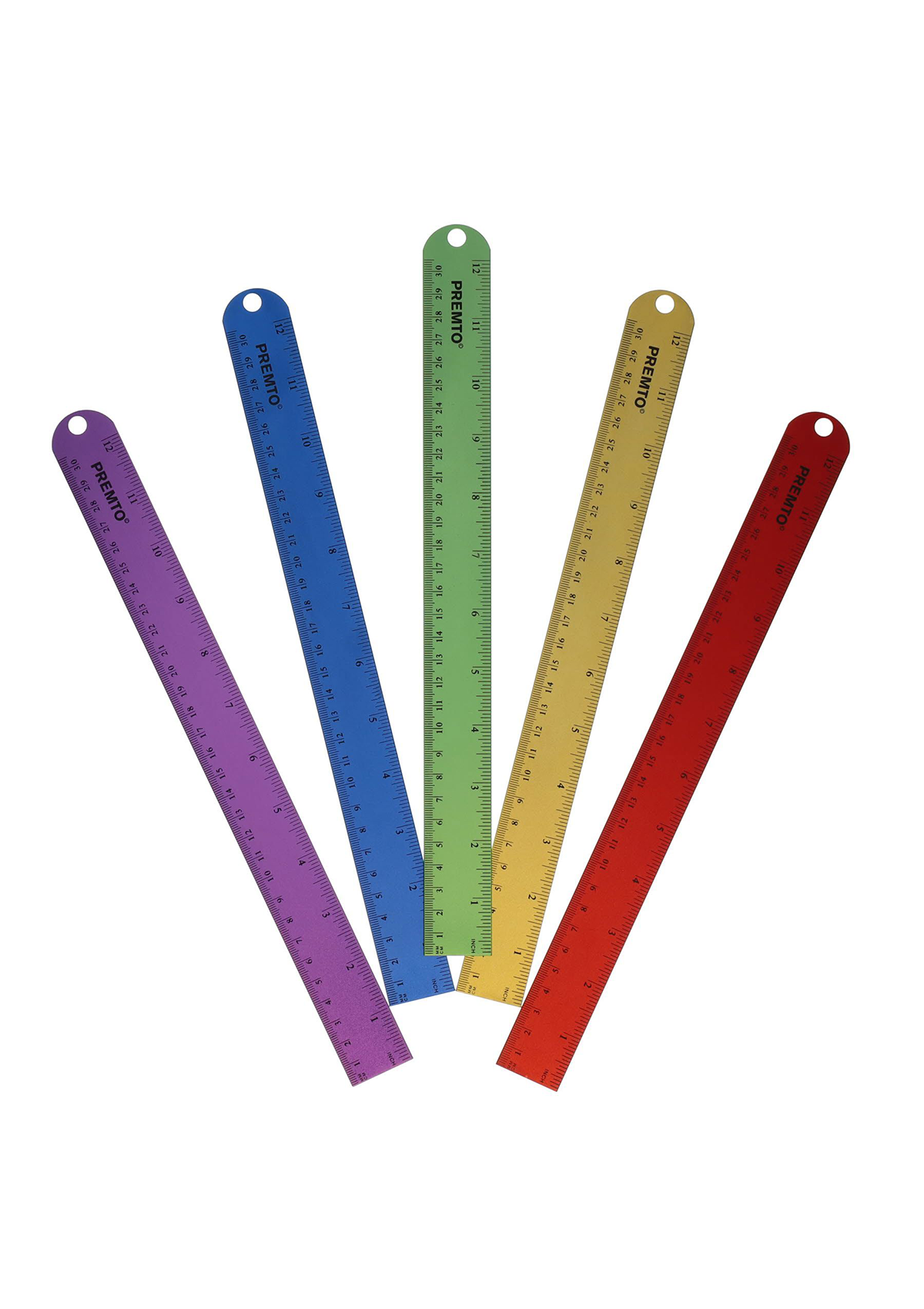 Premto 30Cm Deadlength Aluminium Ruler - 5 Asst