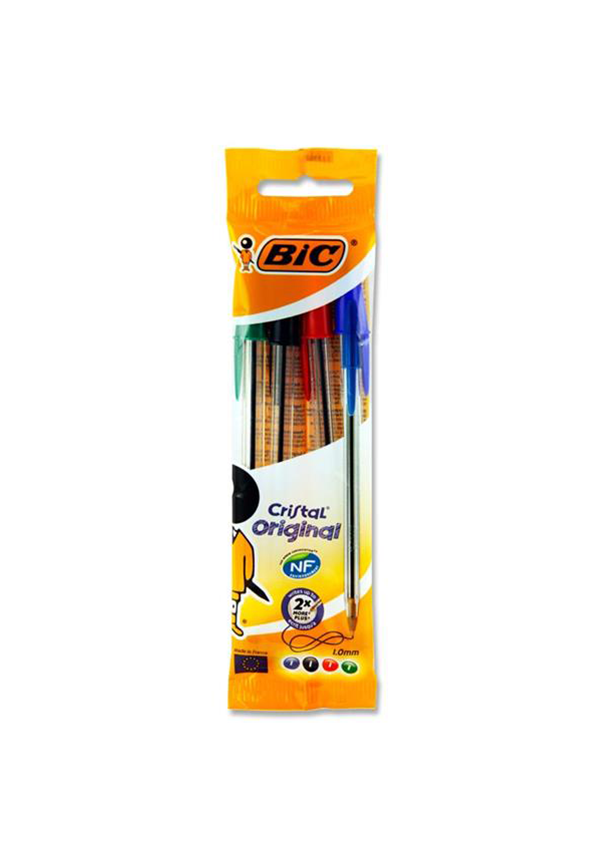 Pkt.4 Cristal Original Ballpoint Pens - Asst Cols