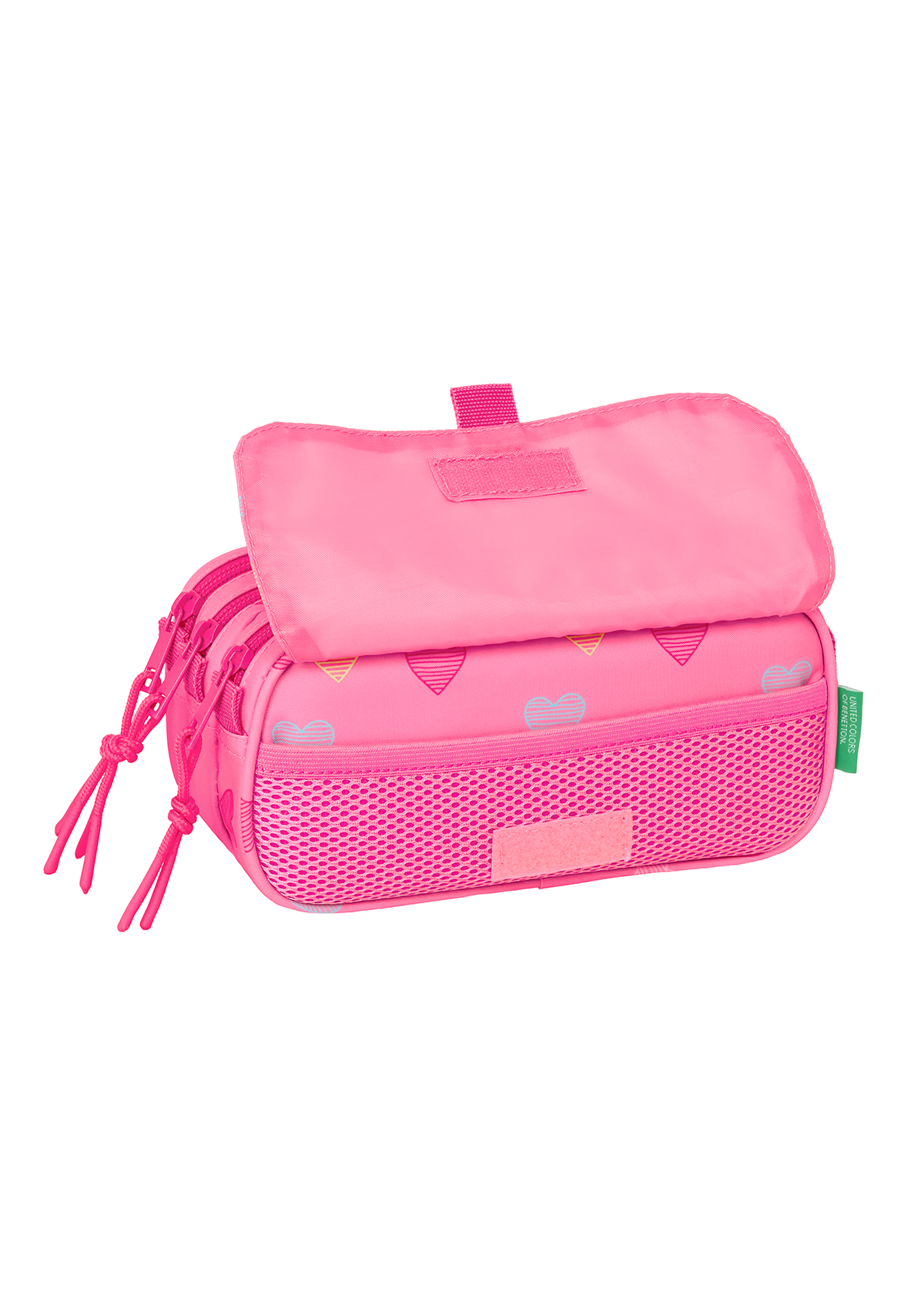 Benetton Heart Large Triple Pencil Case