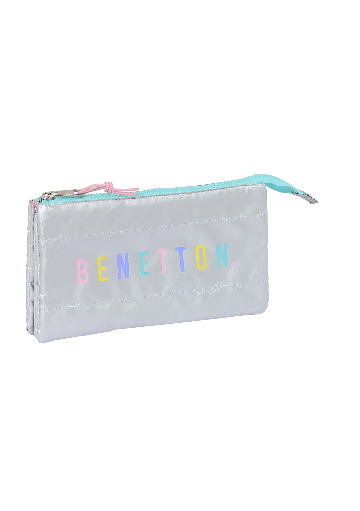 Benetton Silver Triple Pencil Case