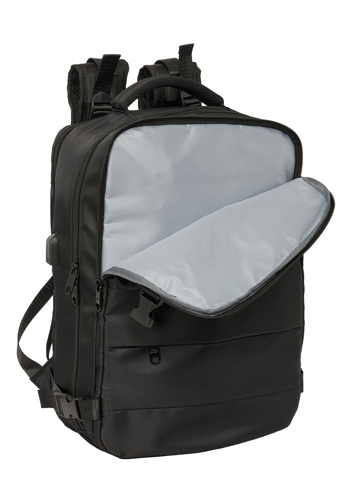 FC Real Madrid Black 15.6" Laptop Cabin Travel Backpack