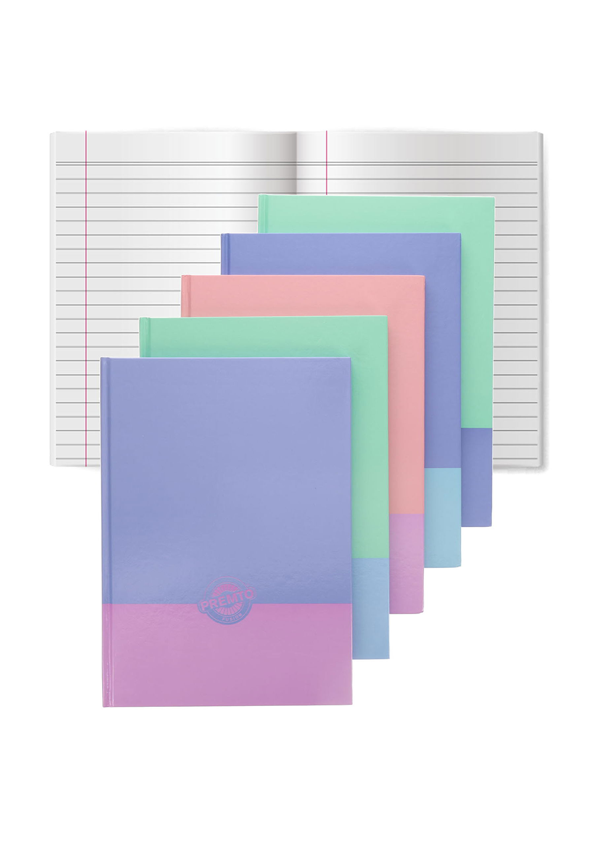 Fusion Pastel A4 160pg Lay Flat Hardback Notebook - Asst