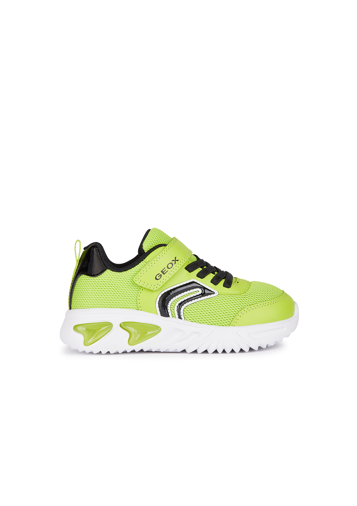 Geox Junior Boys Trainer ASSISTER Lights-Up Lime Black