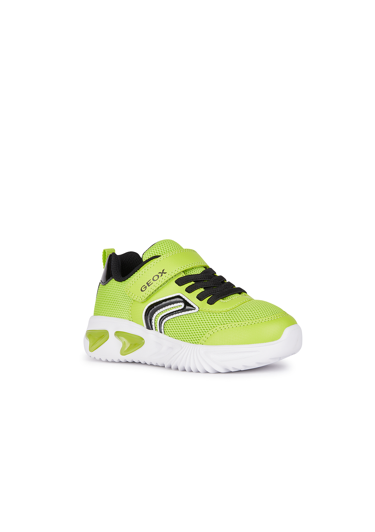Geox Junior Boys Trainer ASSISTER Lights-Up Lime Black