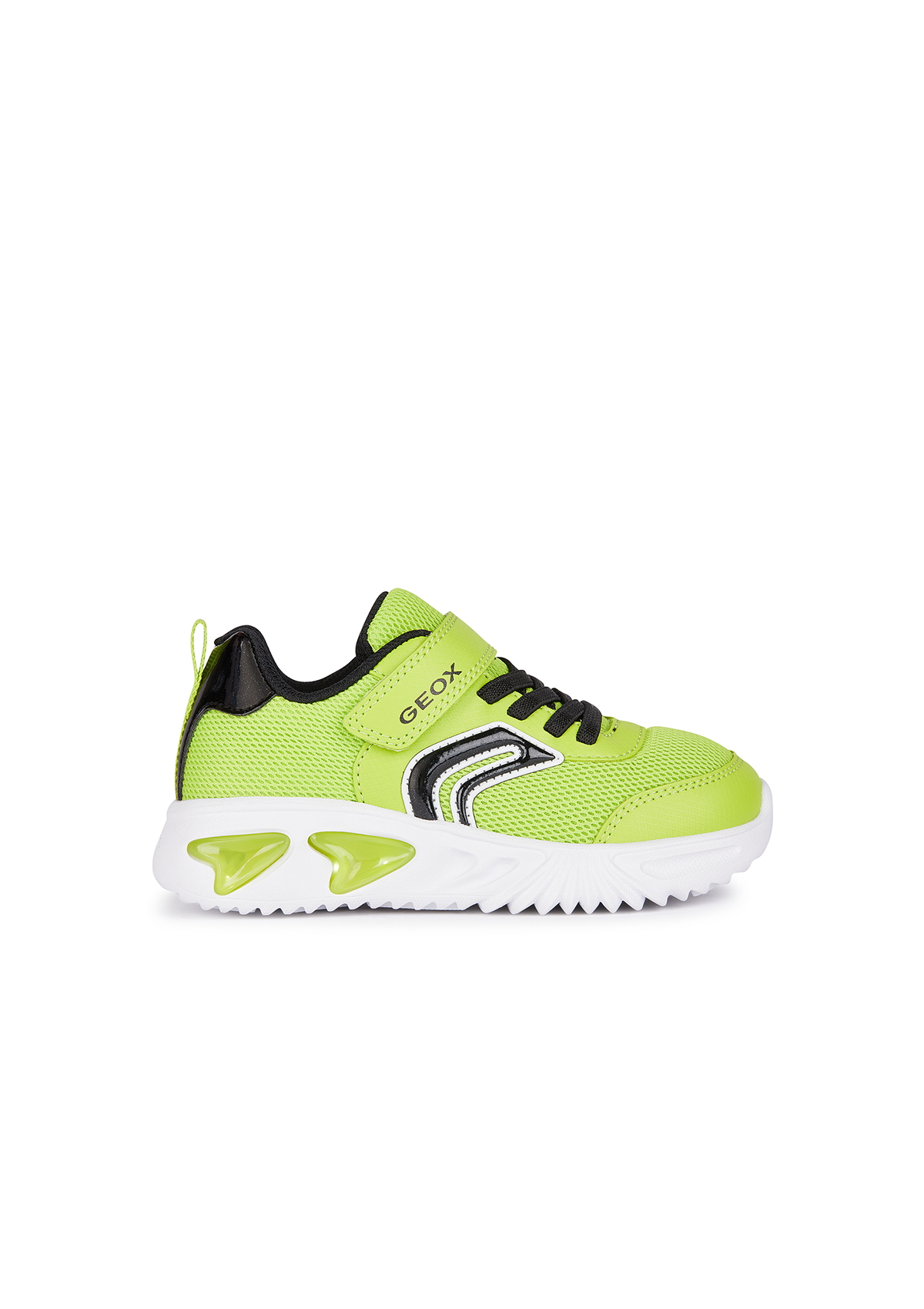 Geox Junior Boys Trainer ASSISTER Lights-Up Lime Black