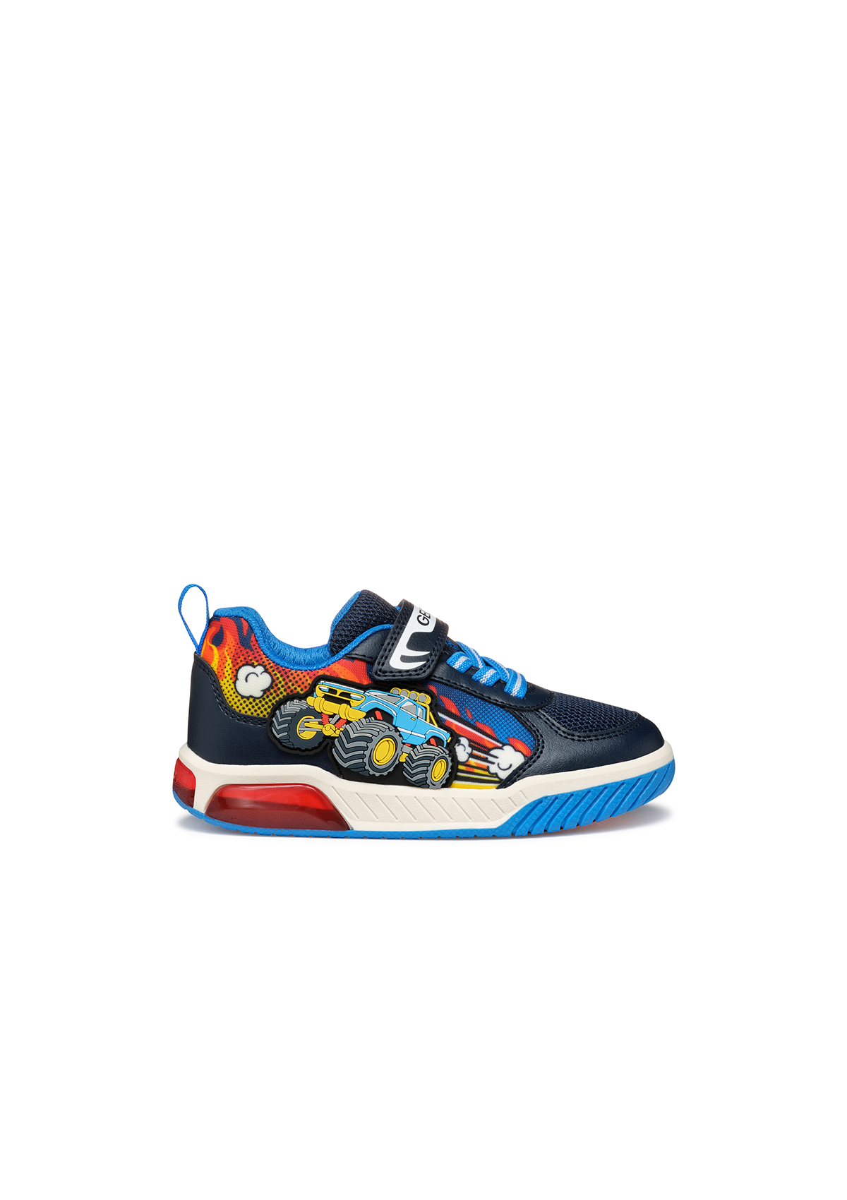 Geox Junior Boys Trainer INEK Lights-Up  Navy-Lt Blue