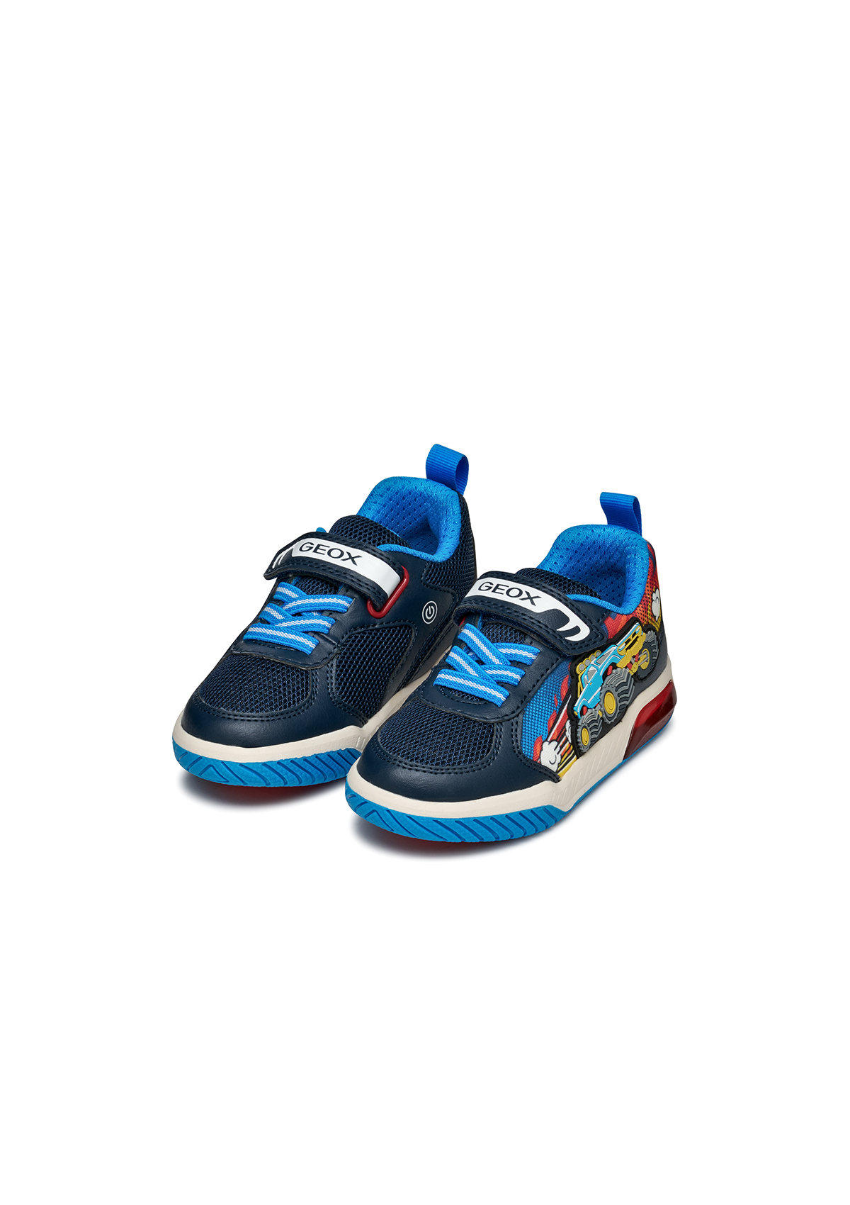 Geox Junior Boys Trainer INEK Lights-Up Navy-Lt Blue