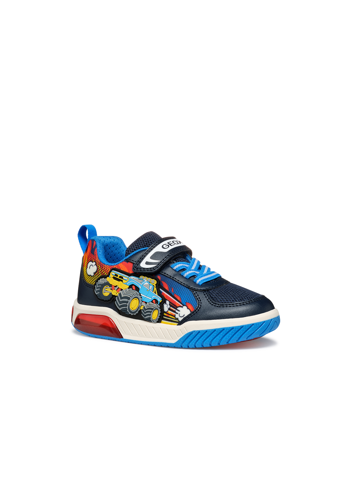 Geox Junior Boys Trainer INEK Lights-Up Navy-Lt Blue