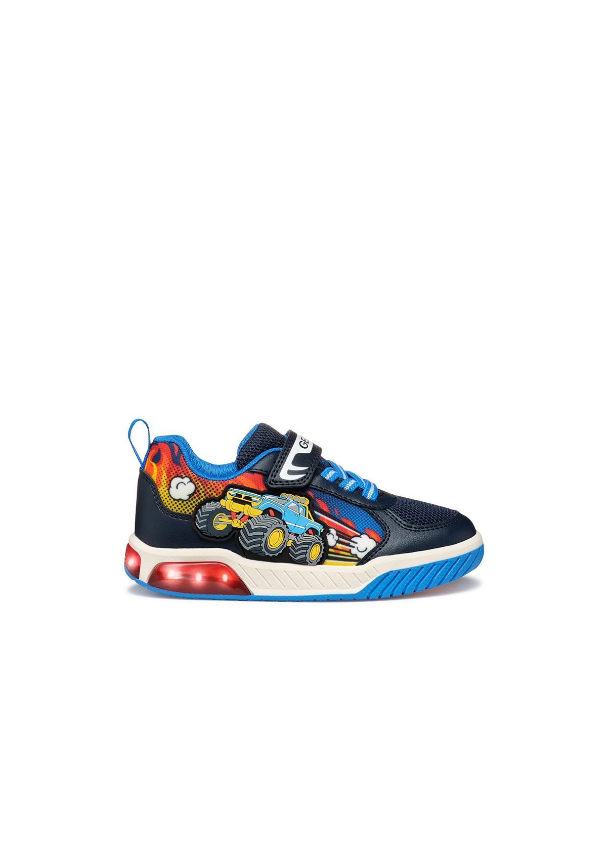 Geox Junior Boys Trainer INEK Lights-Up Navy-Lt Blue