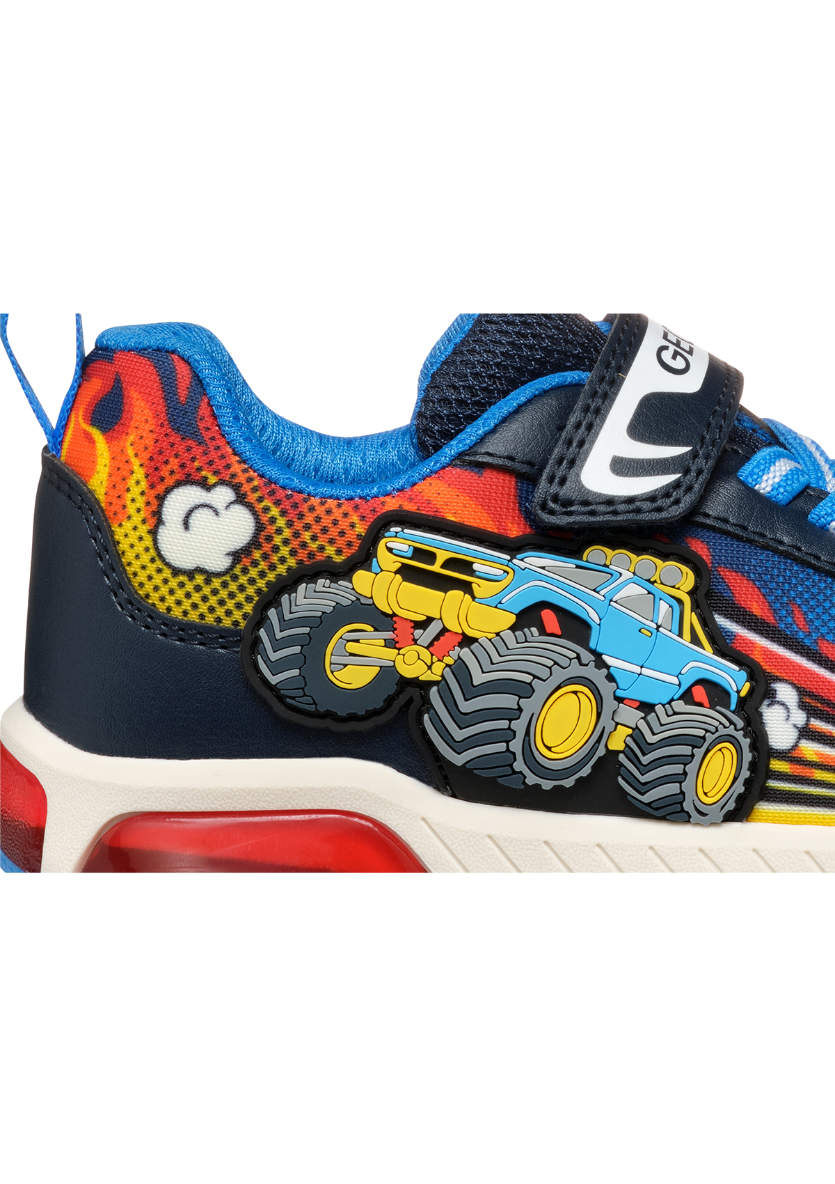 Geox Junior Boys Trainer INEK Lights-Up Navy-Lt Blue