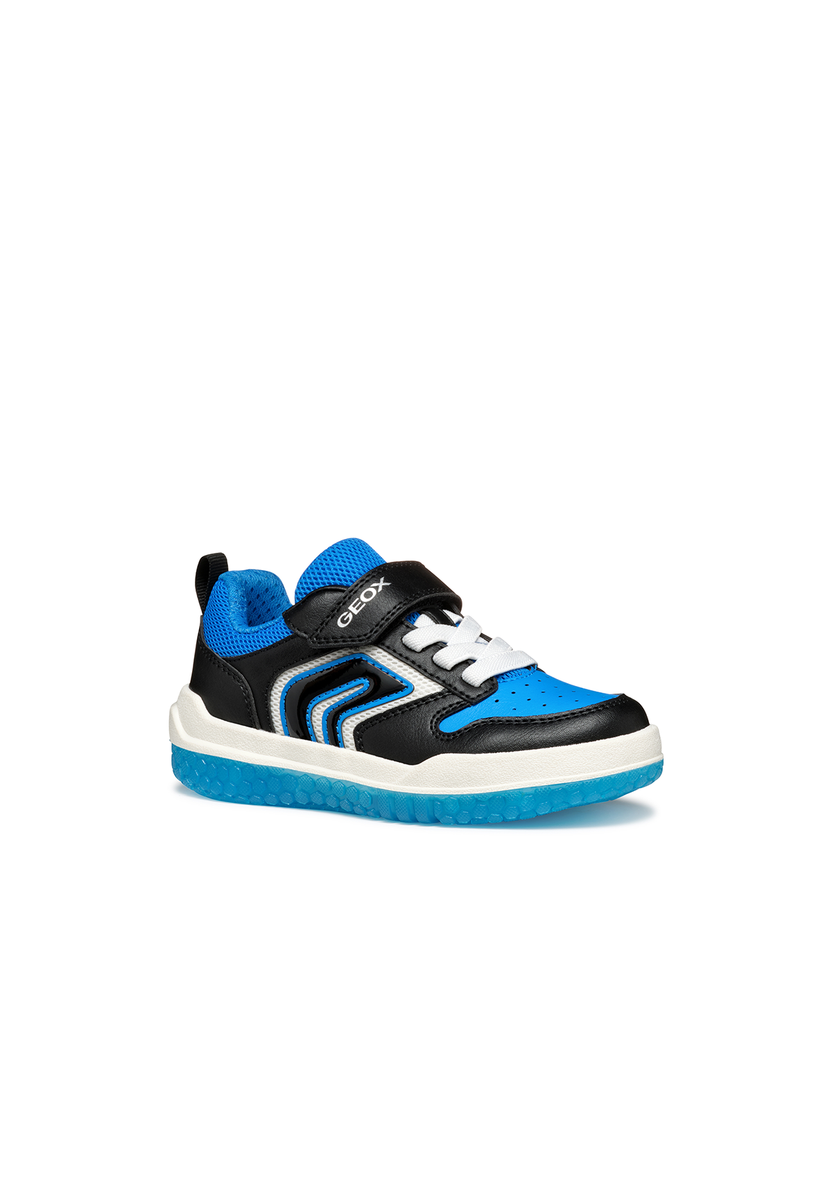 Geox Junior Boys Trainer BUZZERLIGHT Black-Lt Blue