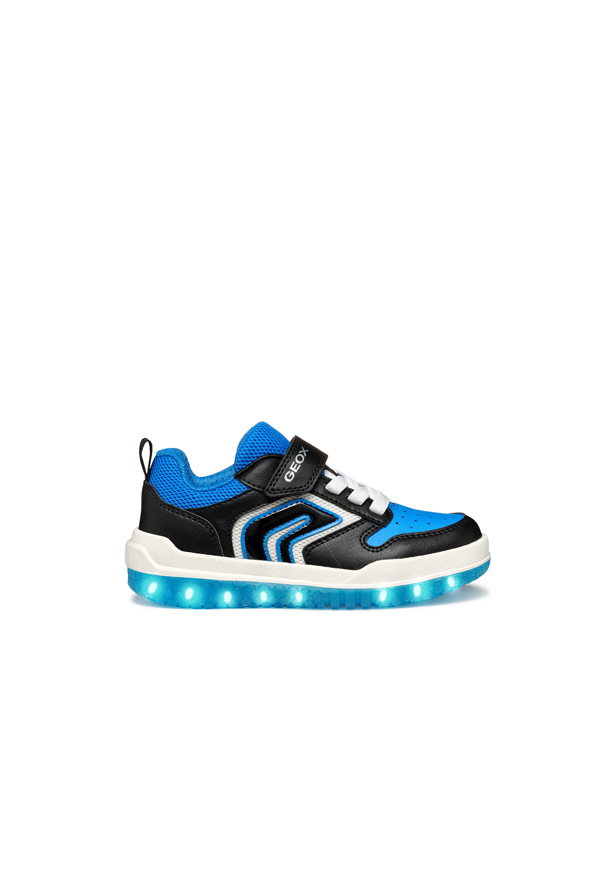 Geox Junior Boys Trainer BUZZERLIGHT Black-Lt Blue