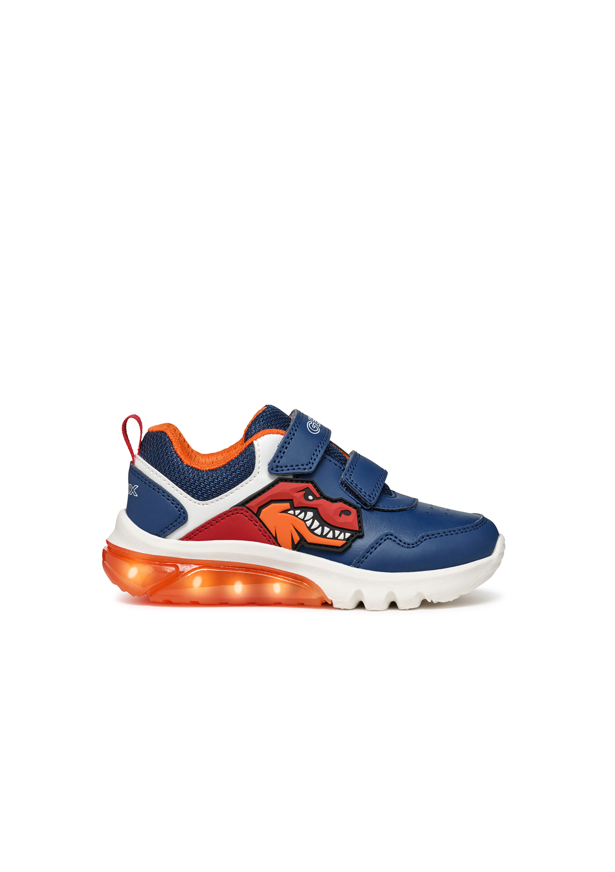 Geox Junior Boys Trainer CIBERDRON Lights-Up Avio/Red
