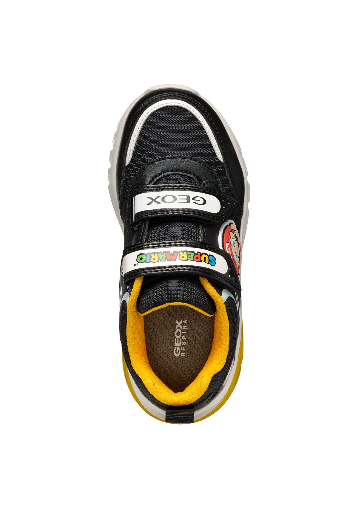 Geox Junior Boys Trainer CIBERDRON Lights-Up Super Mario Black/Yellow