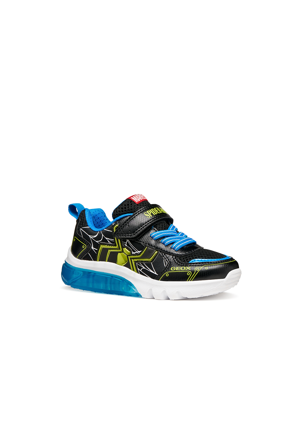 Geox Junior Boys Trainer Spiderman CIBERDRON Black Lime