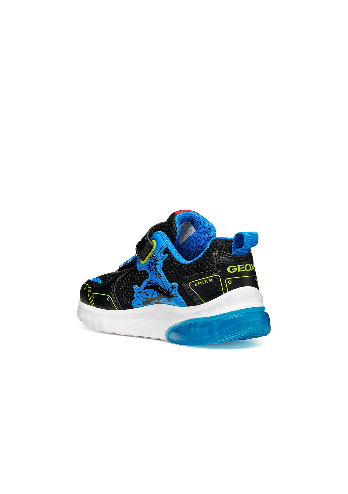 Geox Junior Boys Trainer Spiderman CIBERDRON Black Lime