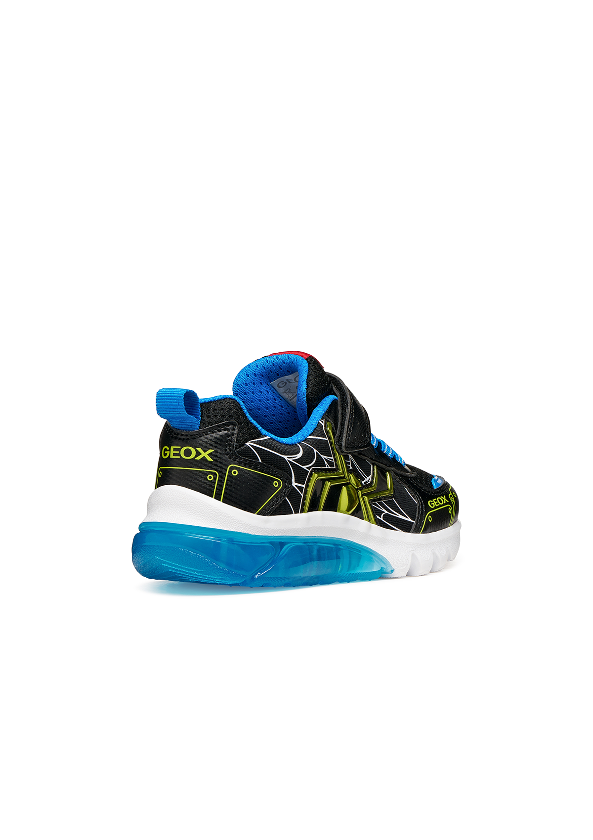 Geox Junior Boys Trainer Spiderman CIBERDRON Black Lime