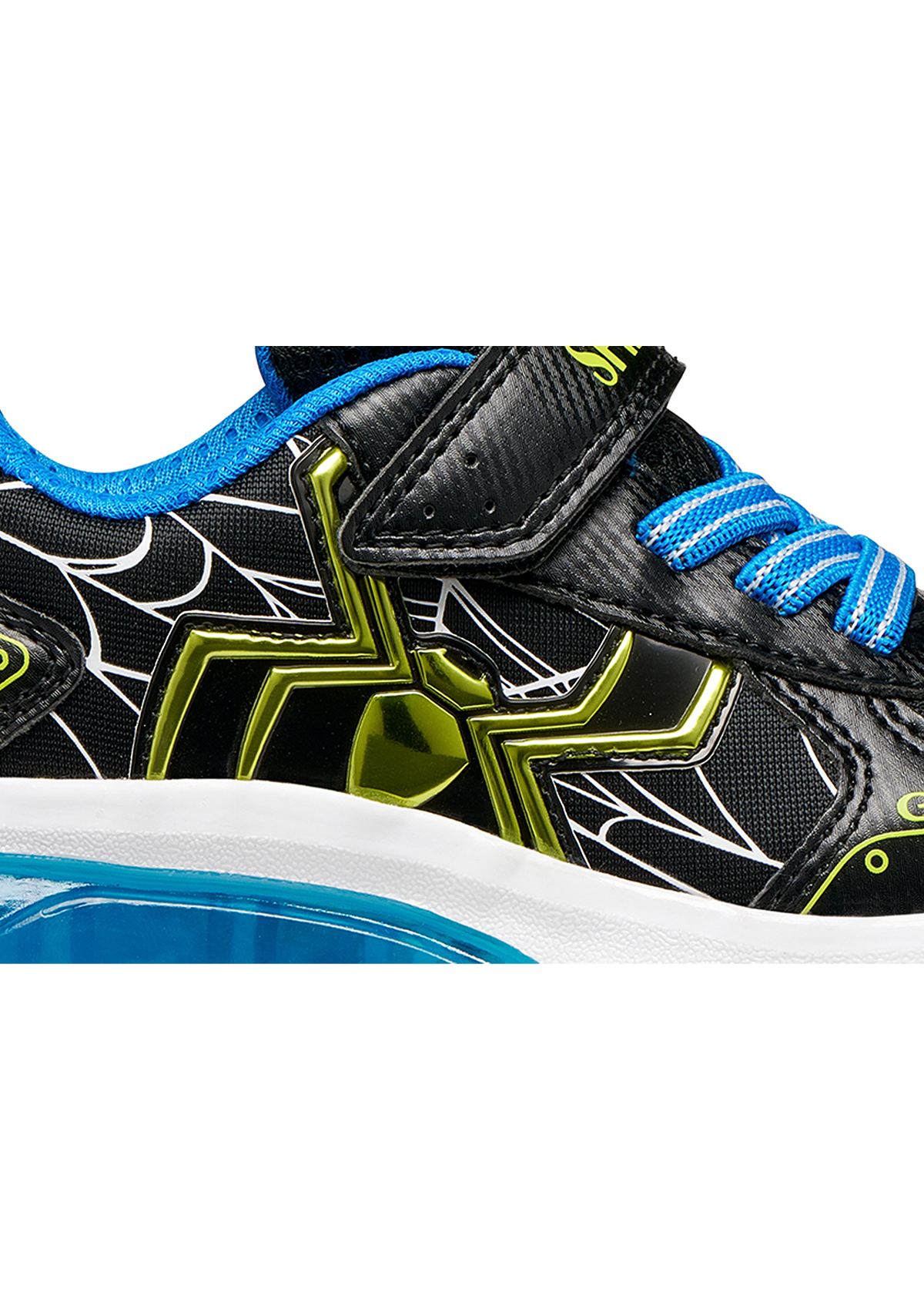 Geox Junior Boys Trainer Spiderman CIBERDRON Black Lime
