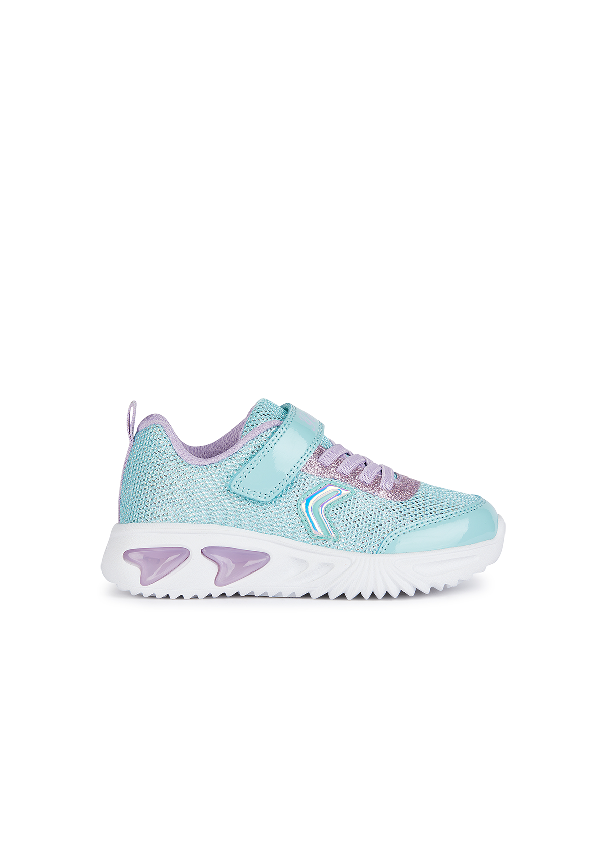 Geox Girls Trainer ASSISTER Lights-Up Aqua Lilac