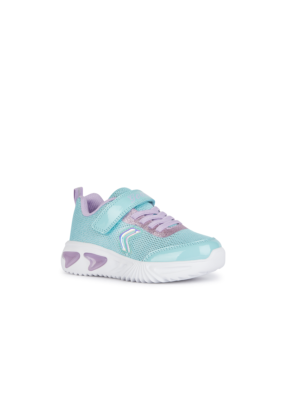 Geox Girls Trainer ASSISTER Lights-Up Aqua Lilac