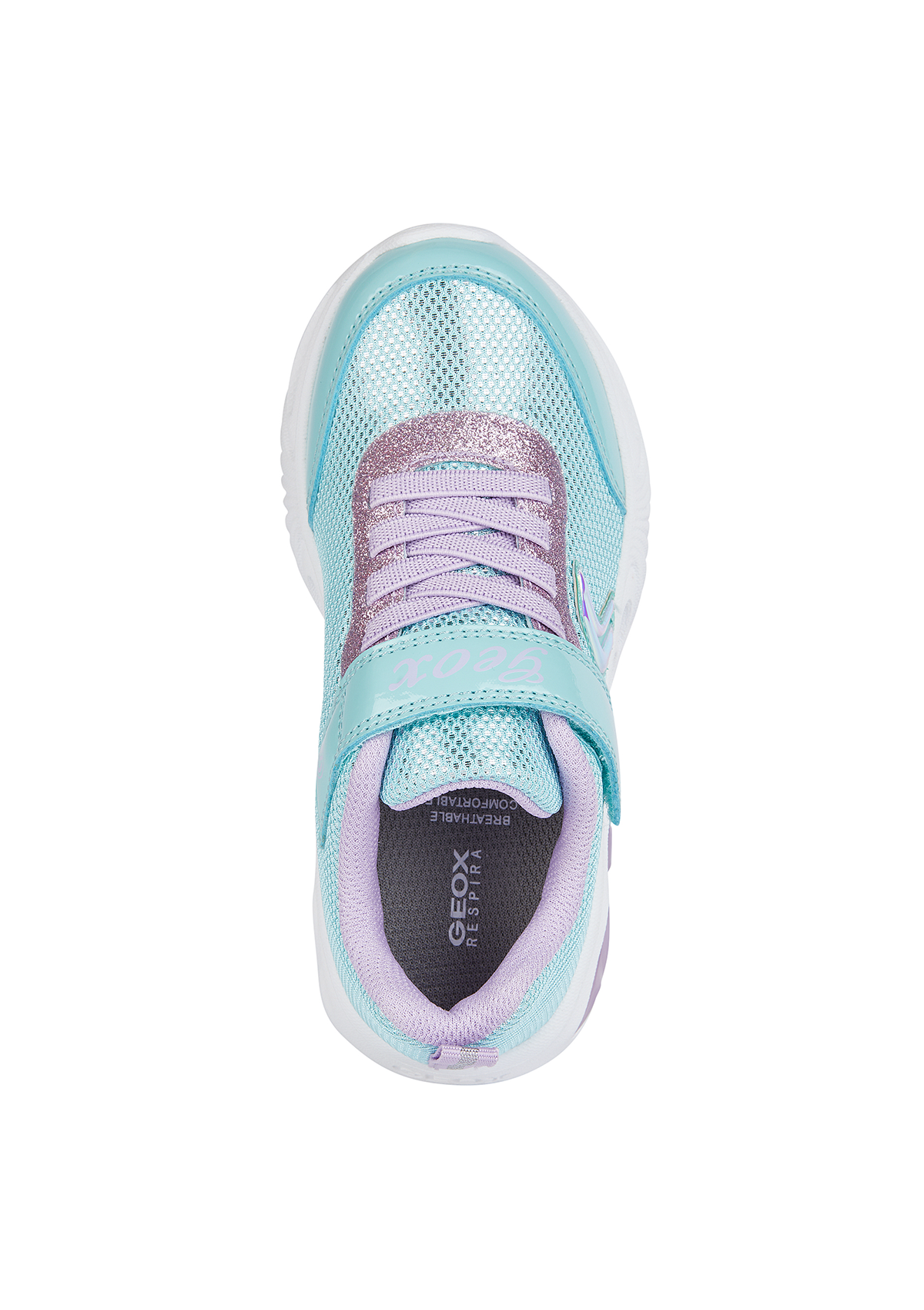 Geox Girls Trainer ASSISTER Lights-Up Aqua Lilac