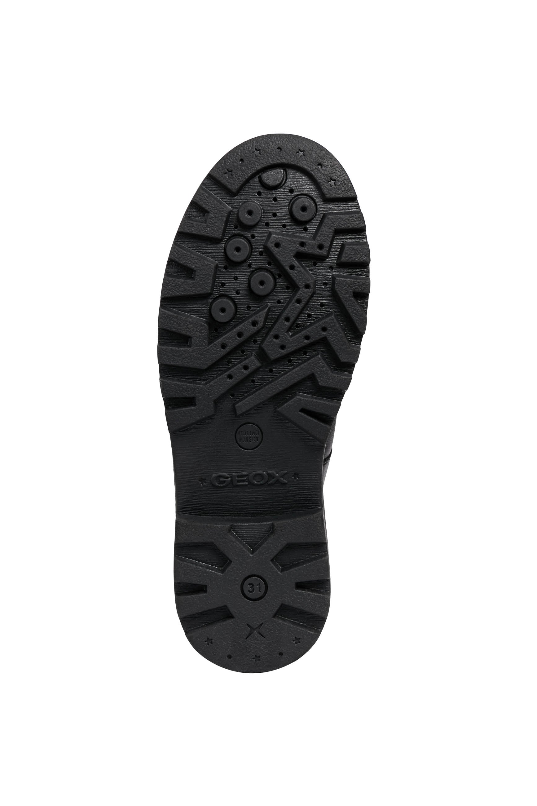 Geox Girls School Shoes CASEY Black Leather Buckle