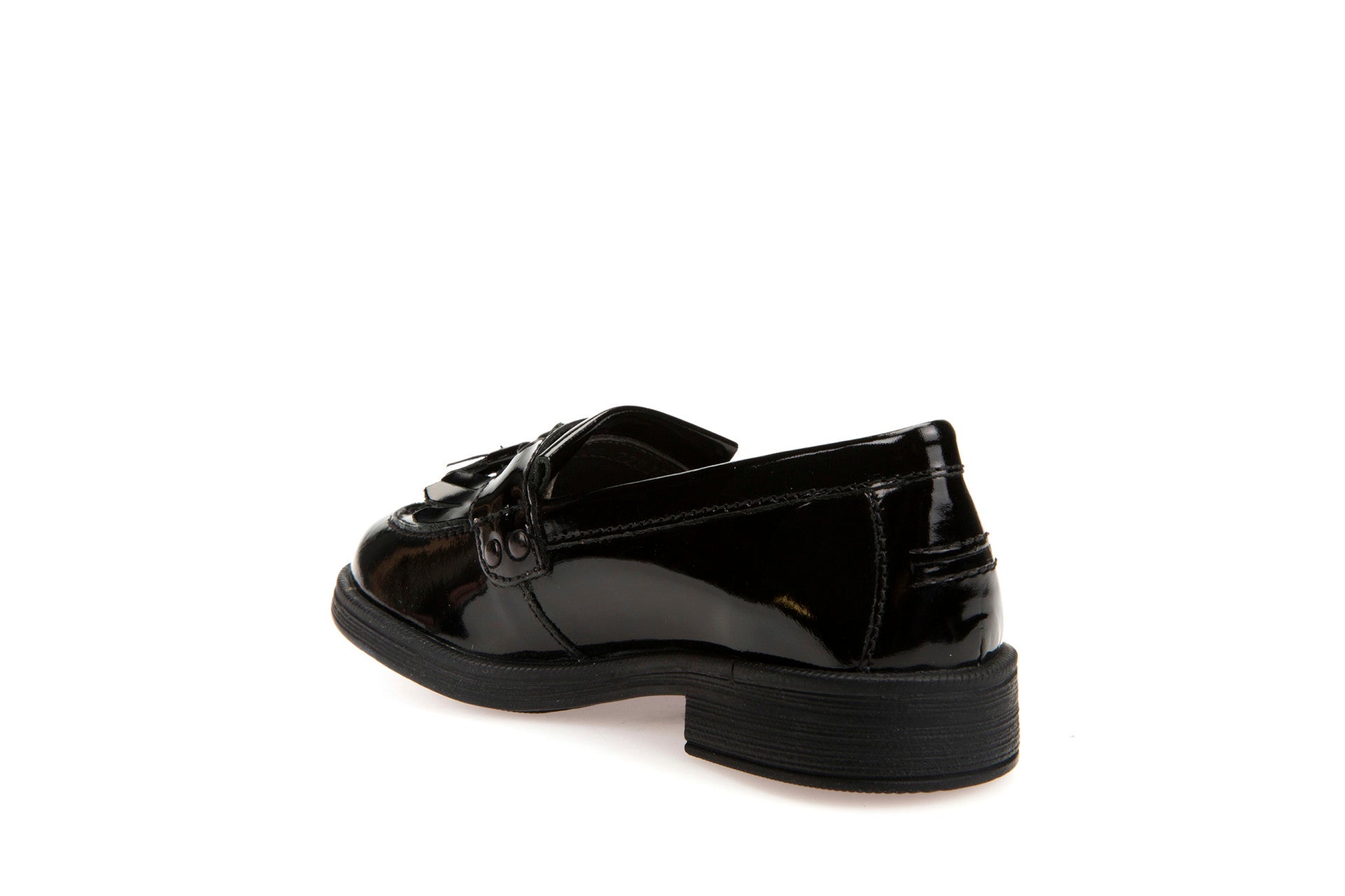 Geox Girls School Shoe AGATA Black Patent Loafer