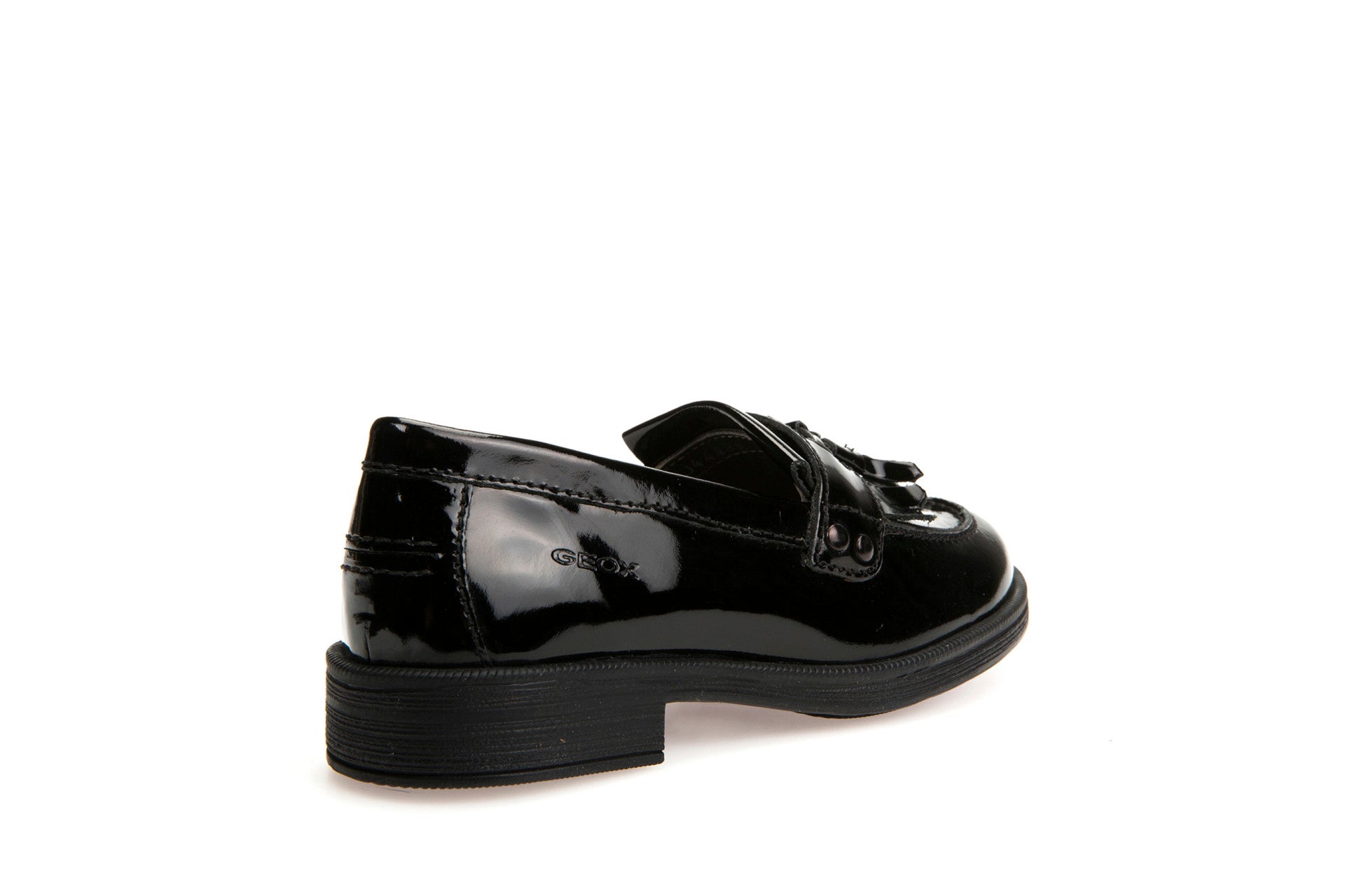 Geox Girls School Shoe AGATA Black Patent Loafer