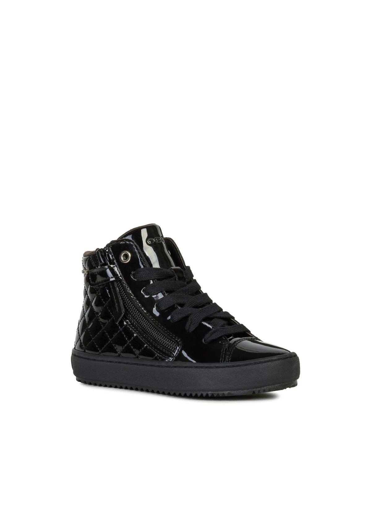 Geox Girls School Shoes KALISPERA Black side front