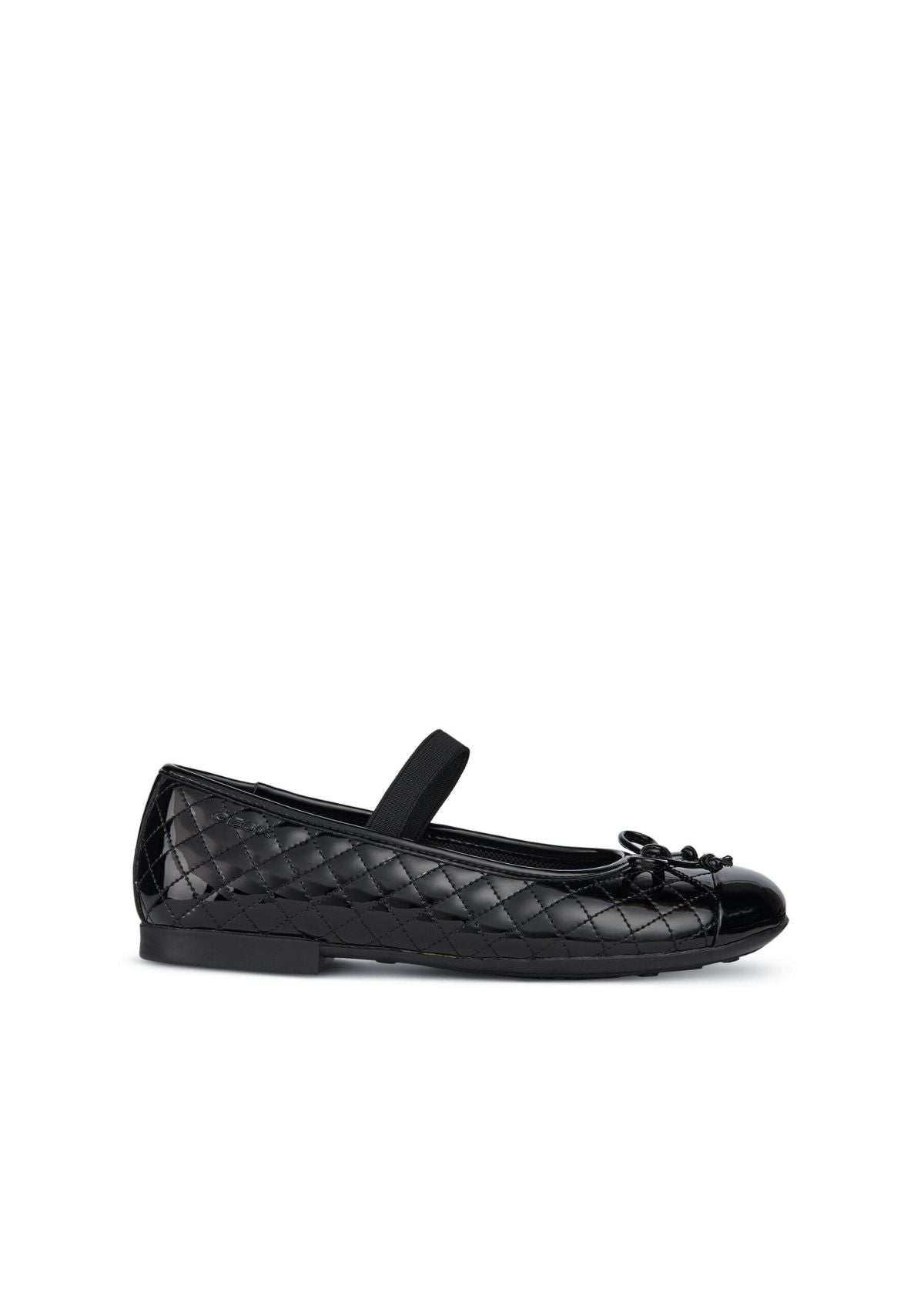 Geox Girls School Shoes PLIE Black Patent