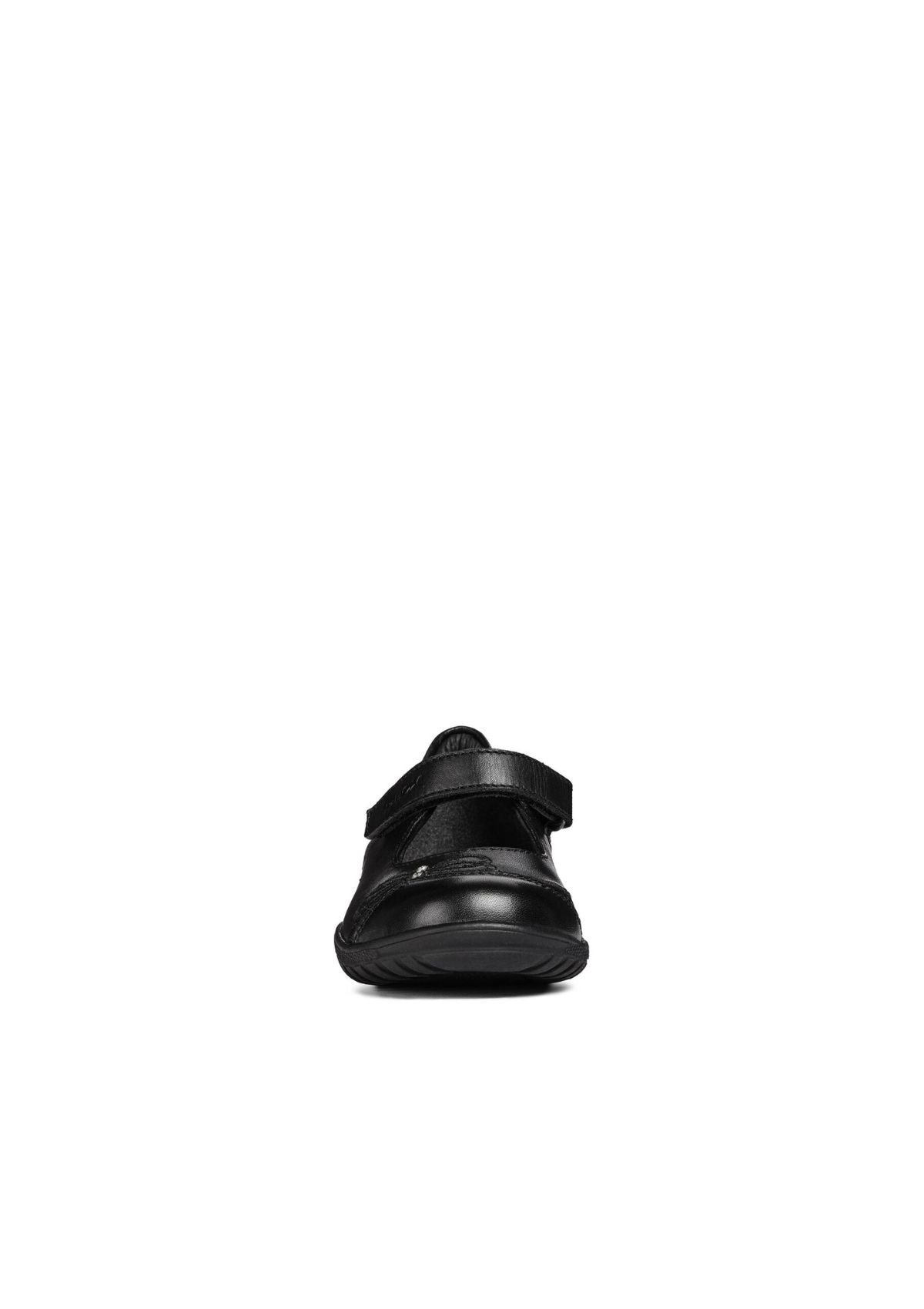 Geox Junior Girls School Shoes Shadow Black Velcro front