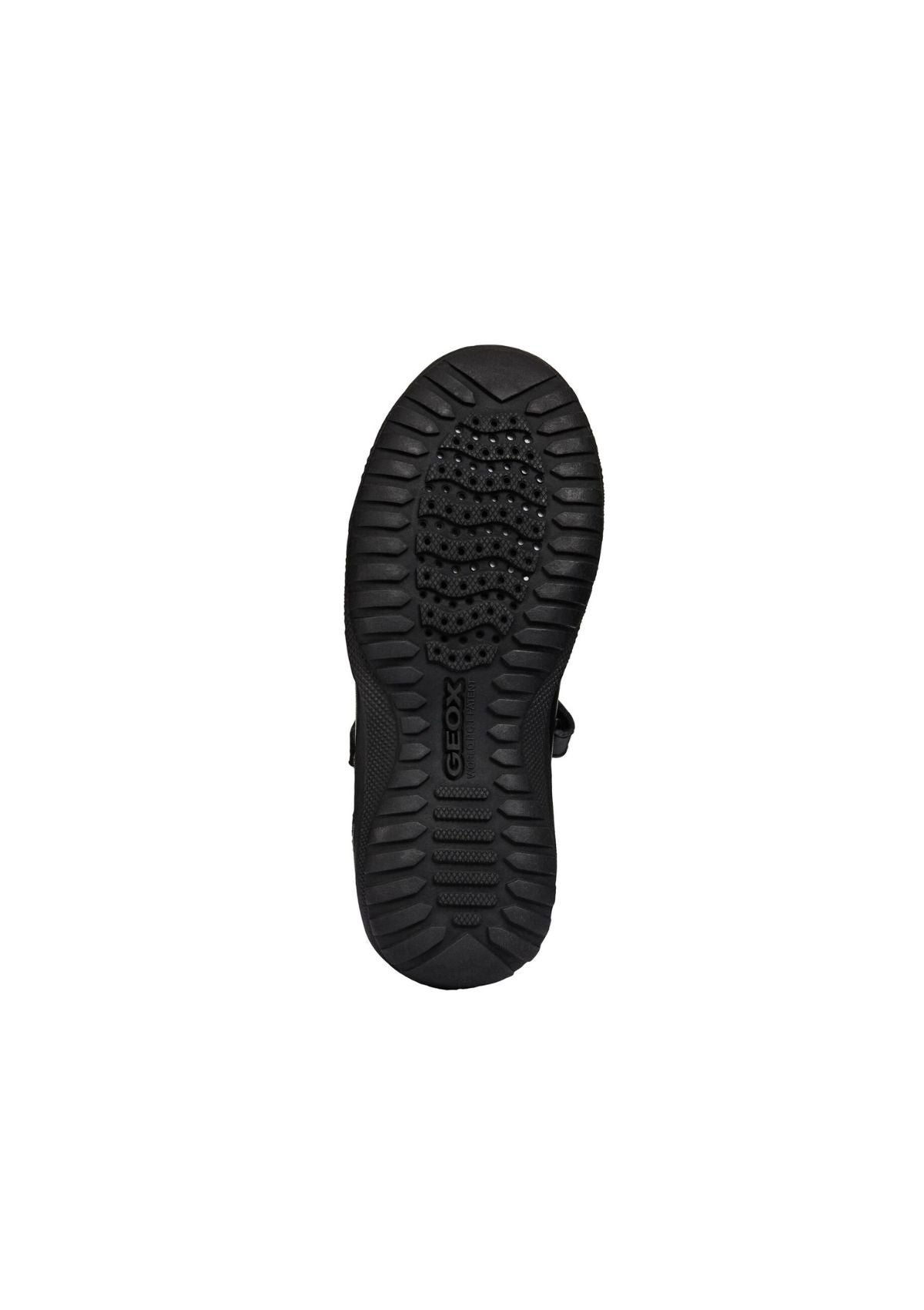 Geox Junior Girls School Shoes Shadow Black Velcro sole