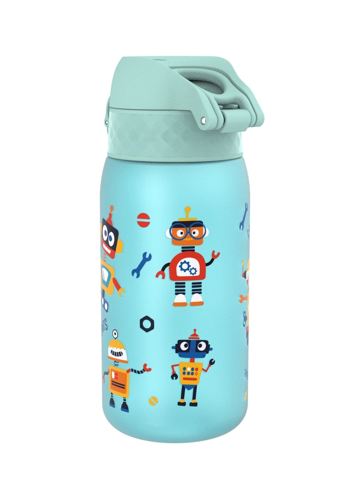 ION8 Recyclon Blue Robots Water Bottle Leak Proof 350ml (12oz) BPA Free Z2