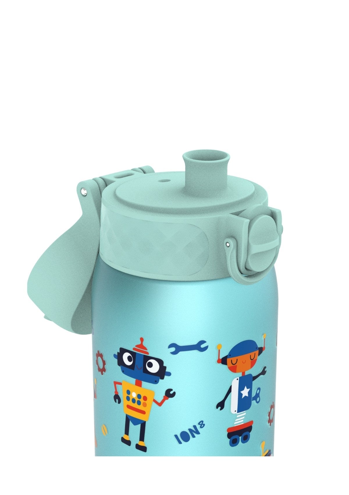 ION8 Recyclon Blue Robots Water Bottle Leak Proof 350ml (12oz) BPA Free Z2