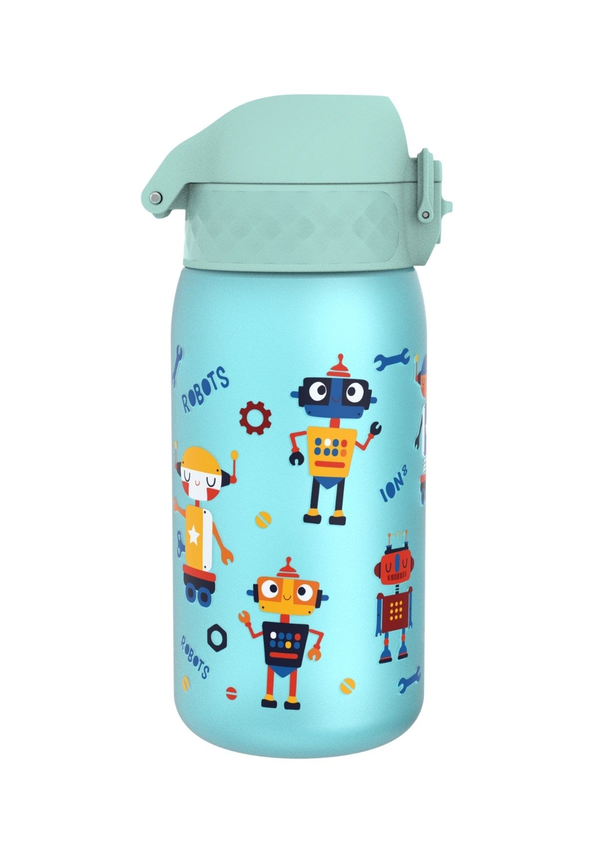 ION8 Recyclon Blue Robots Water Bottle Leak Proof 350ml (12oz) BPA Free Z2