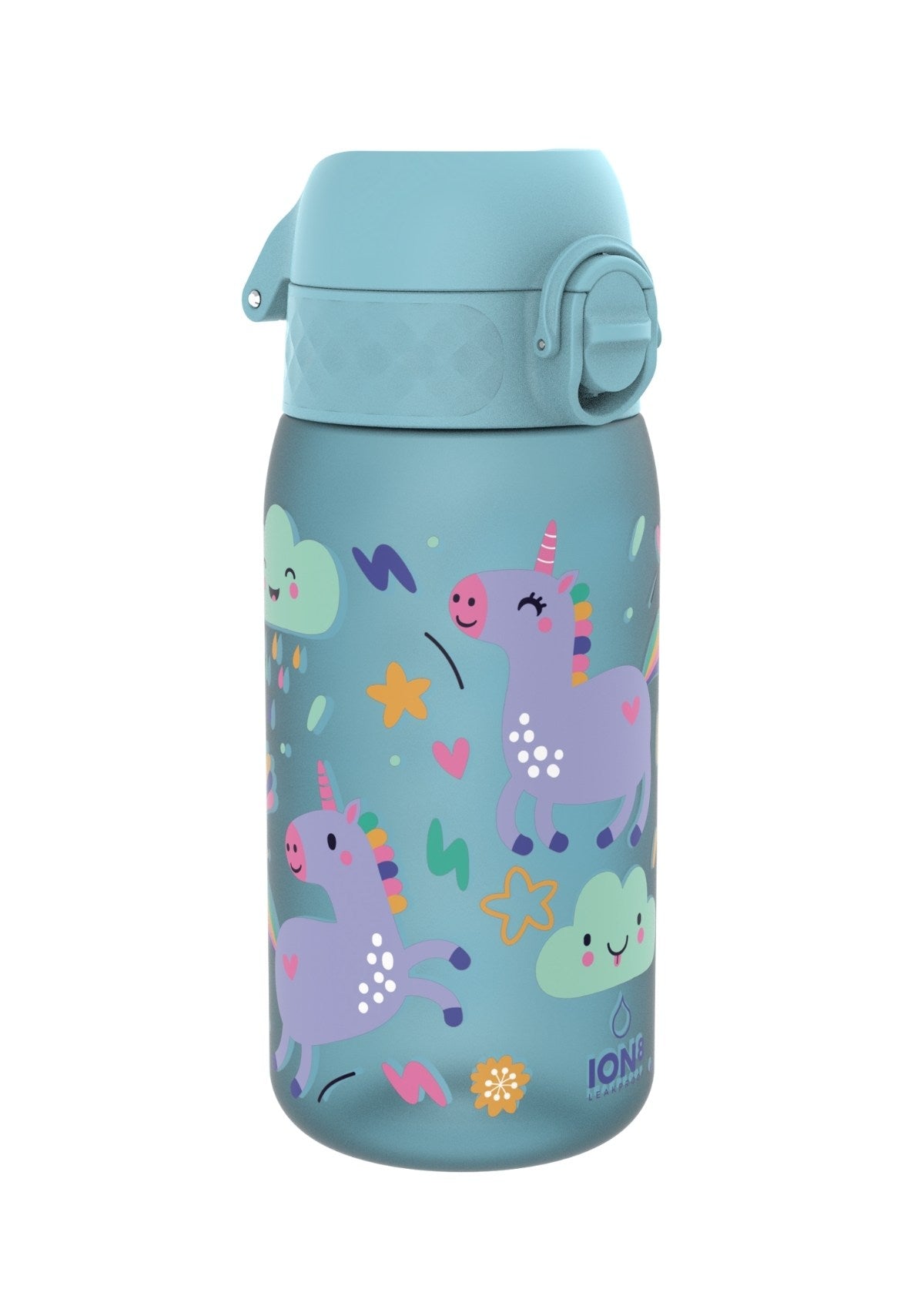 ION8 Recyclon Blue Unicorn Water Bottle Leak Proof 350ml (12oz) BPA Free Z2