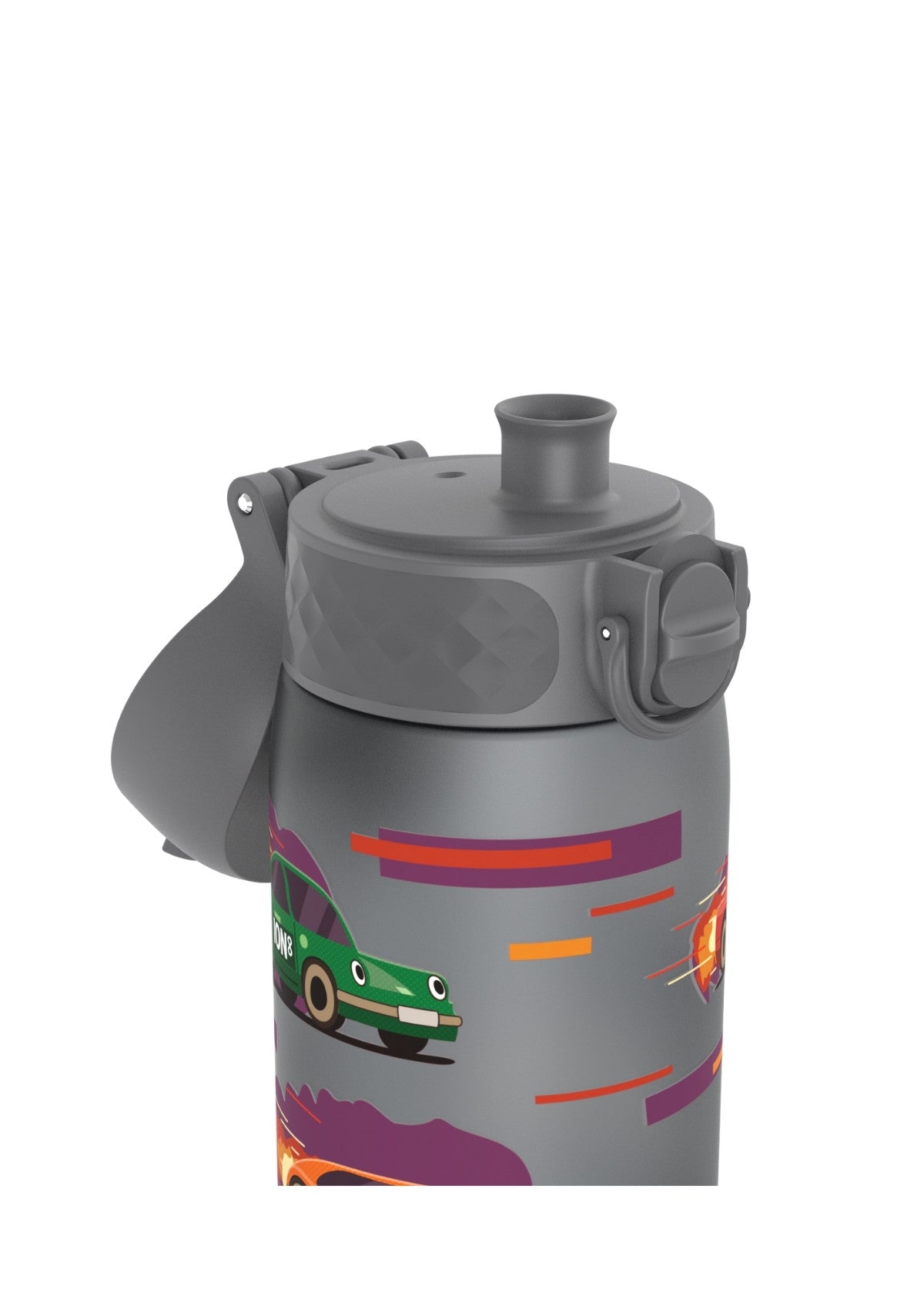 ION8 Recyclon Sport Cars Grey Water Bottle Leak Proof 500ml Z2