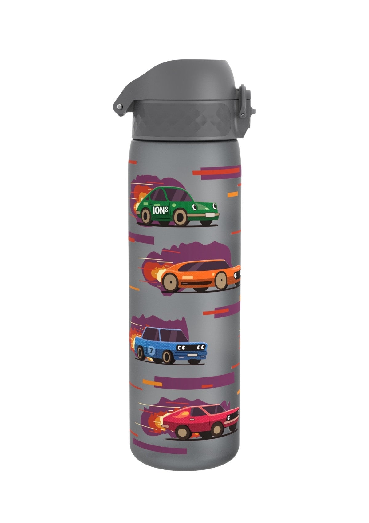 ION8 Recyclon Sport Cars Grey Water Bottle Leak Proof 500ml Z2