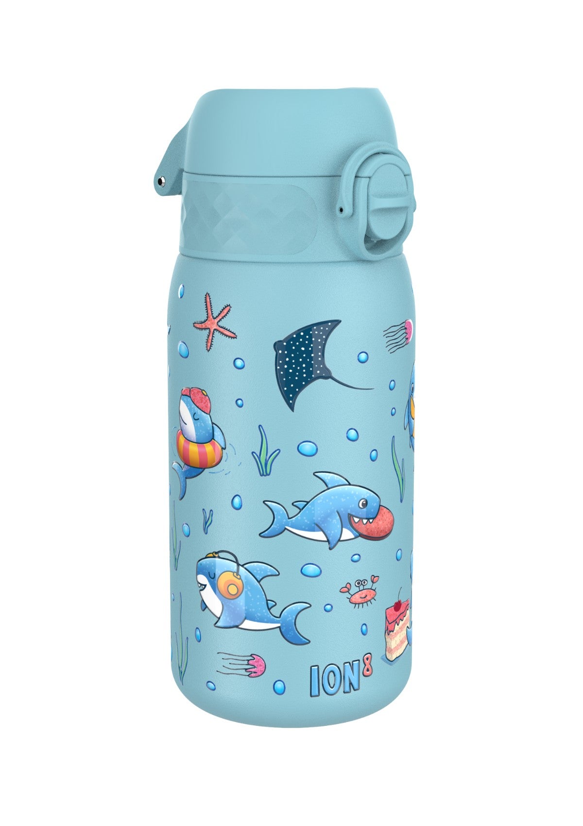 ION8 Stainless Steel Sharks Water Bottle Leak Proof 400ml Z2
