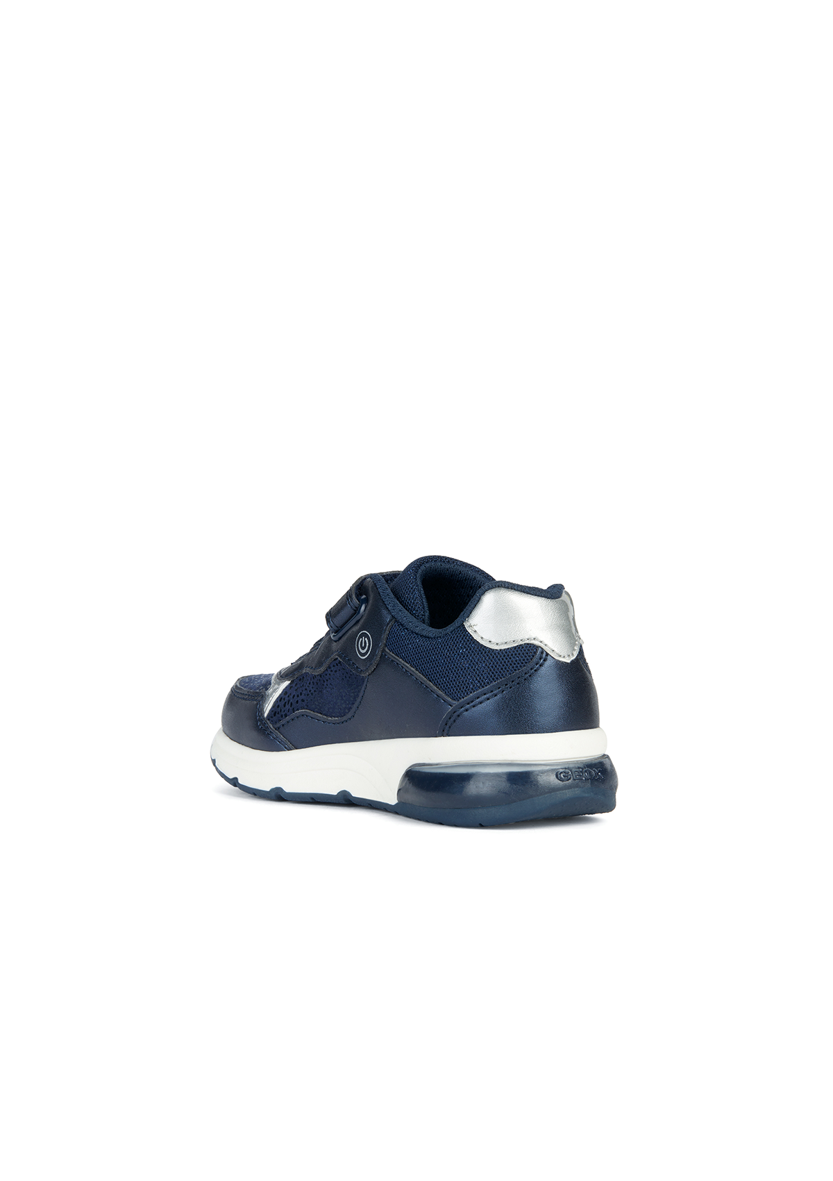 Geox Girls Trainers SPACECLUB Navy Silver