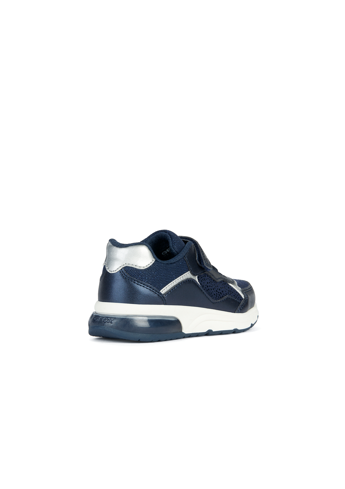 Geox Girls Trainers SPACECLUB Navy Silver