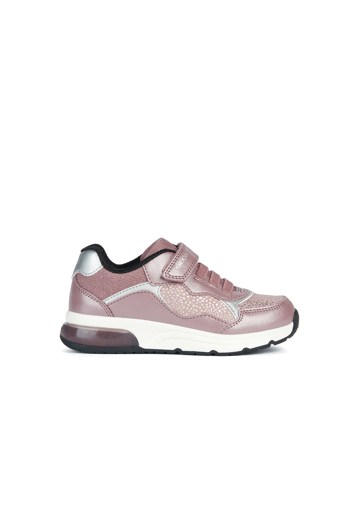 Geox Girls Trainers SPACECLUB Dk Pink Silver