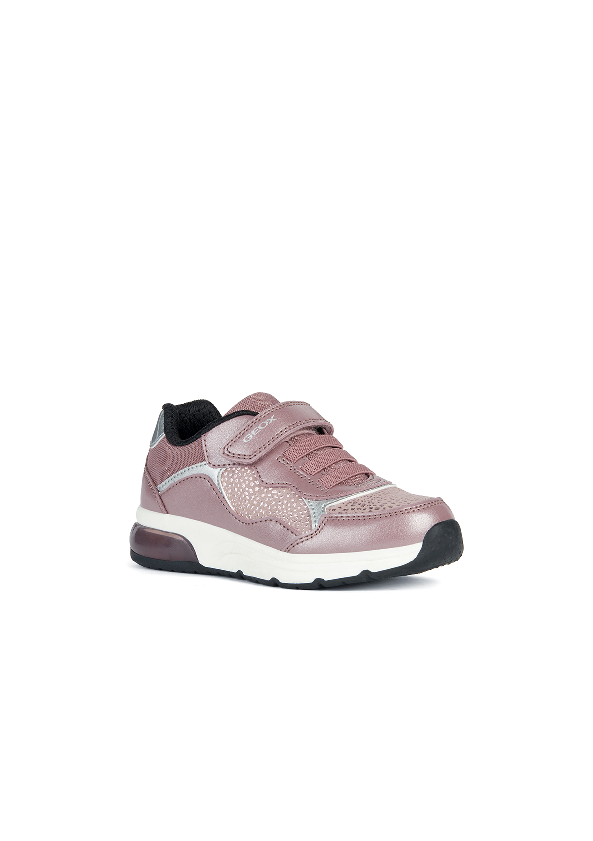 Geox Girls Trainers SPACECLUB Dk Pink Silver