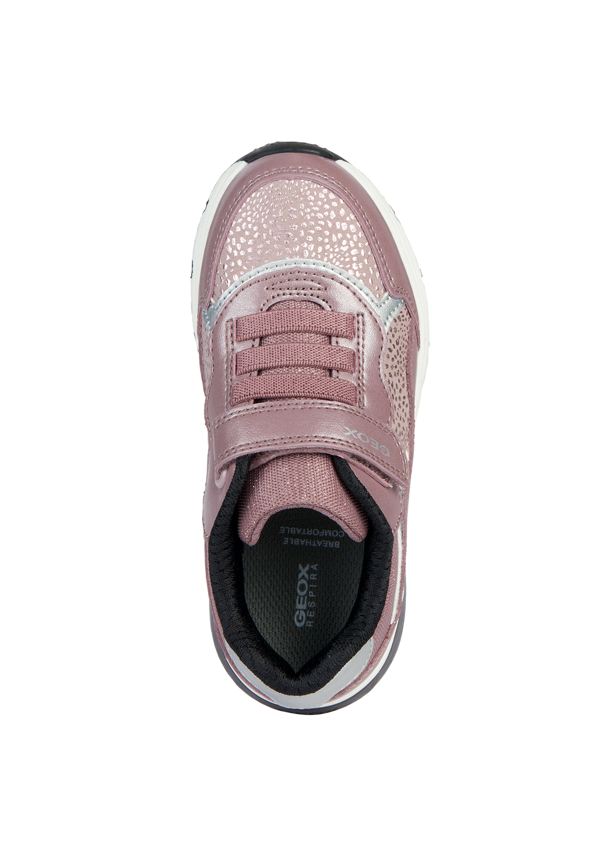 Geox Girls Trainers SPACECLUB Dk Pink Silver