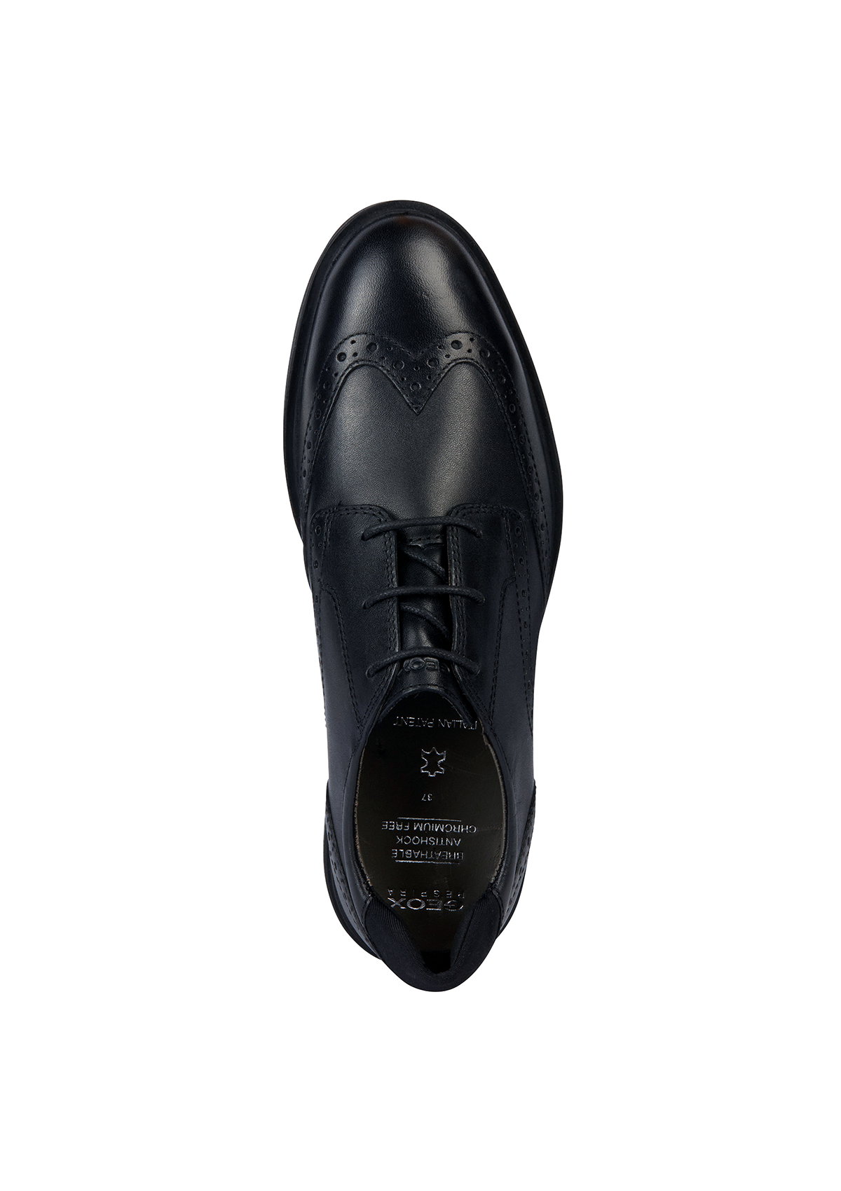 Geox Boys School Shoes ZHEENO Brogue Laced Black