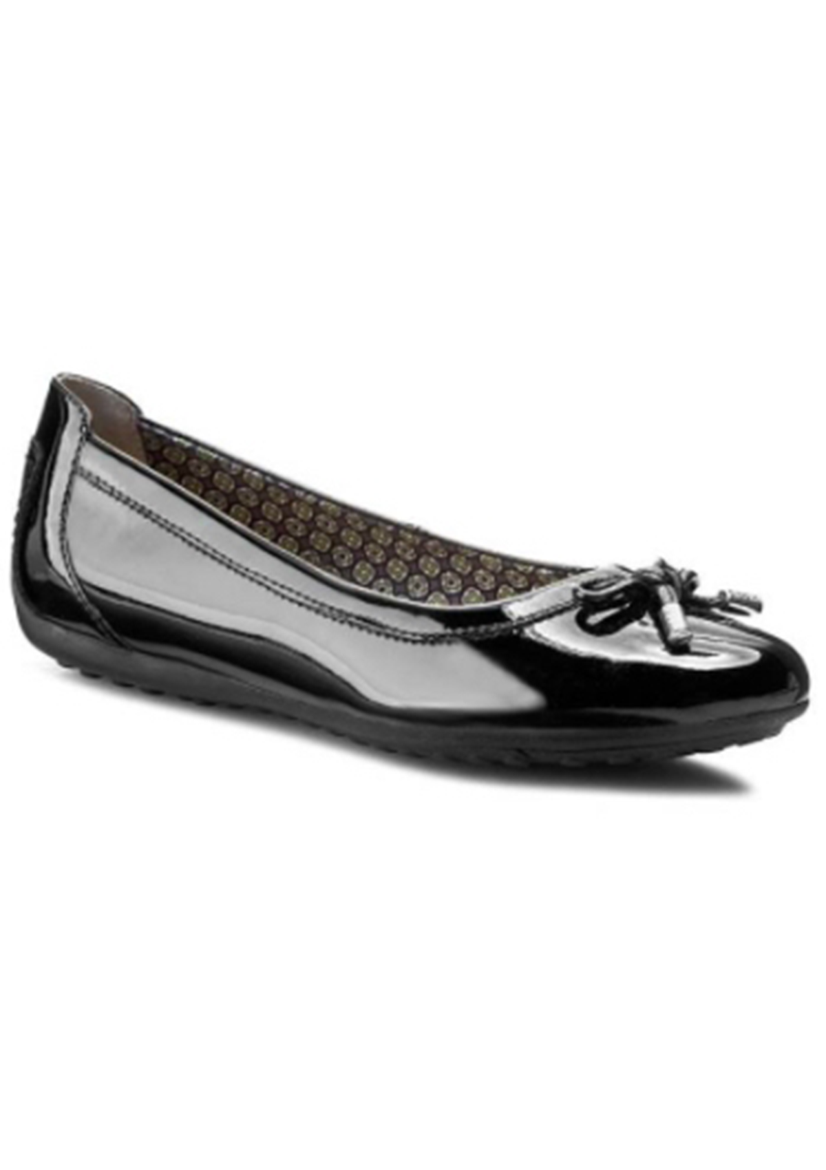 Geox Girls School Shoes PIUMA BALLERINA Black Patent